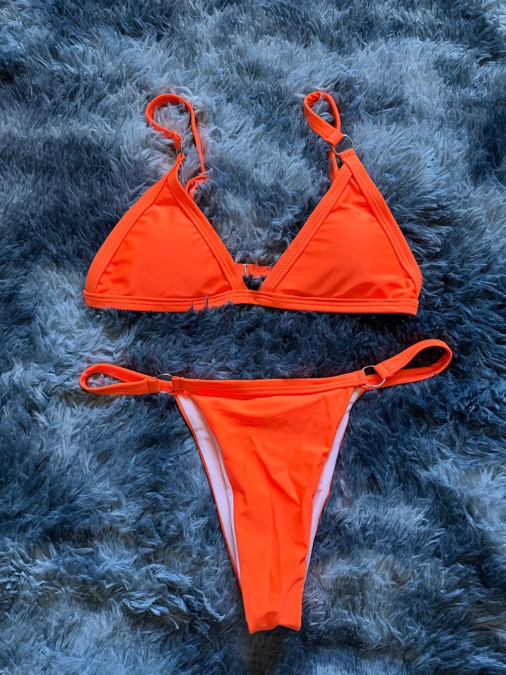 Neon Orange Triangle Bikini Set